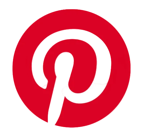 Pinterest logo, circle with white P in the middle