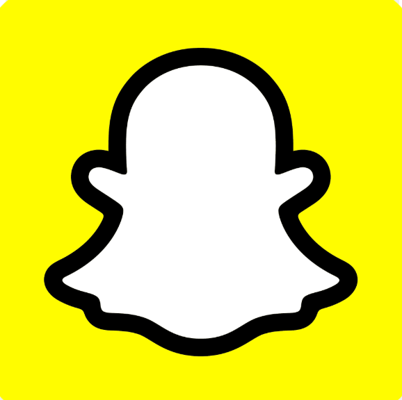 Snapchat logo on a yellow background