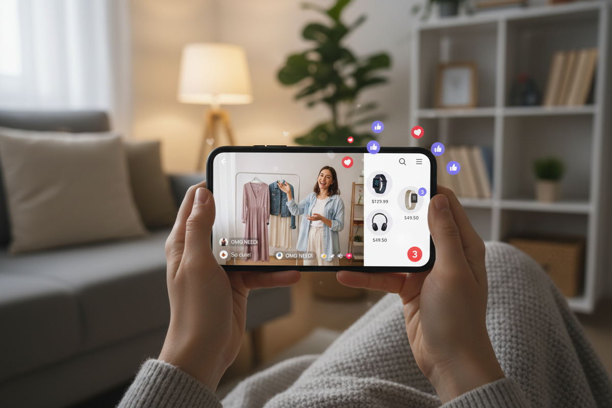 TikTok Shop Live Selling Customer Shopping